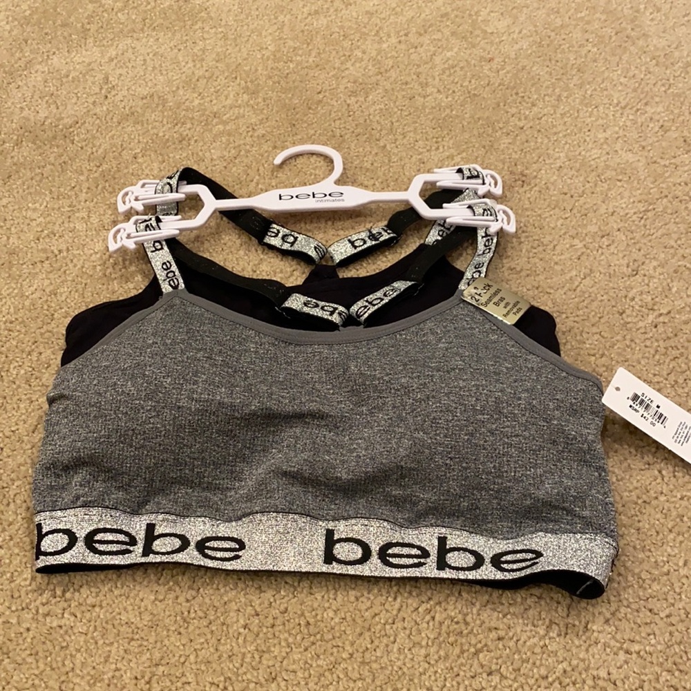 bebe Racer Back Sports Bra Set NWT - Picture 2 of 8